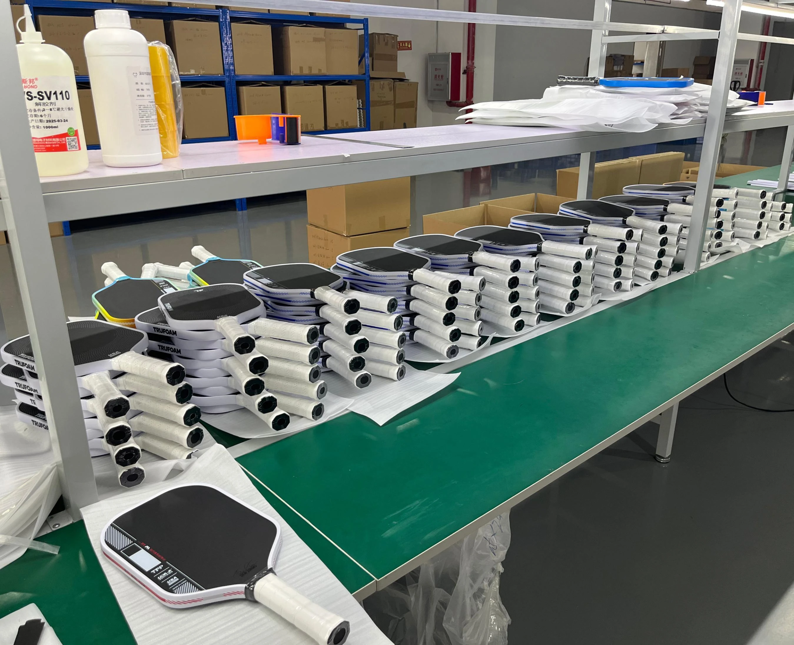 Pickleball paddle production table at ShuenPickleball